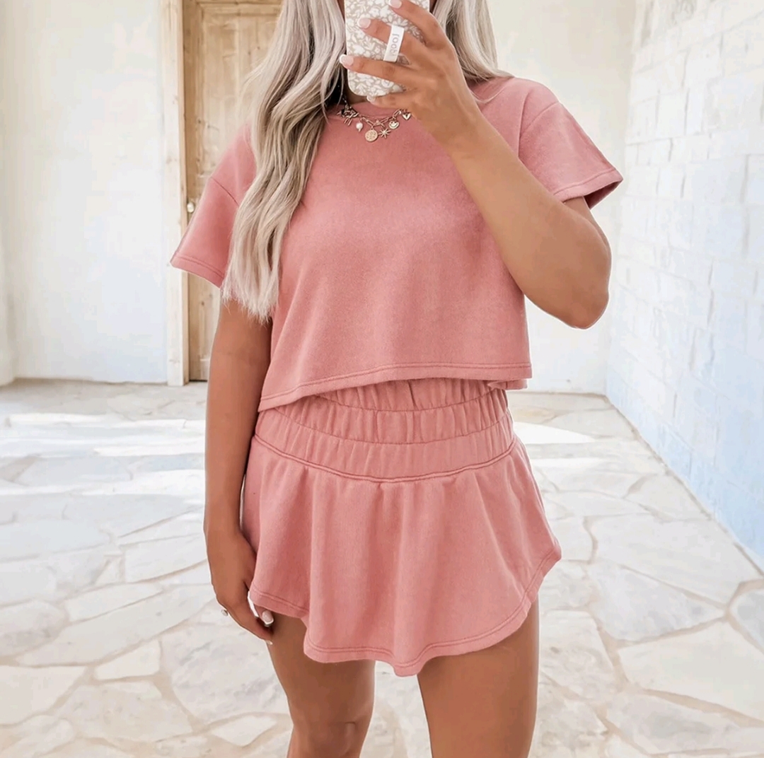 Women's Two Piece Set, Checkerboard T Shirtand Ruffle High Waist Skort Set,2025 SummerCasual Sets for Daily Wear