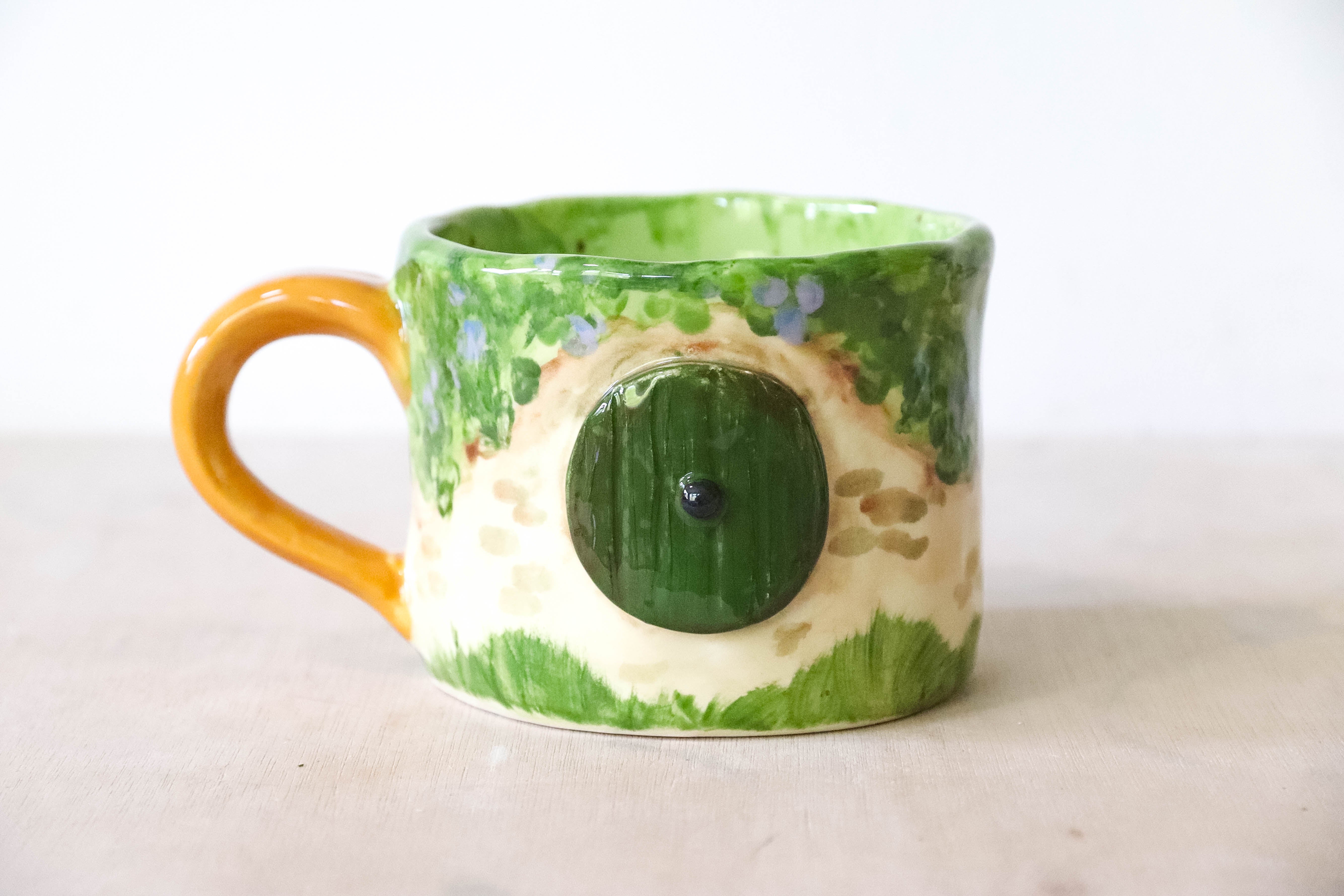 Hobbit Door Purple Flowers Mug Large