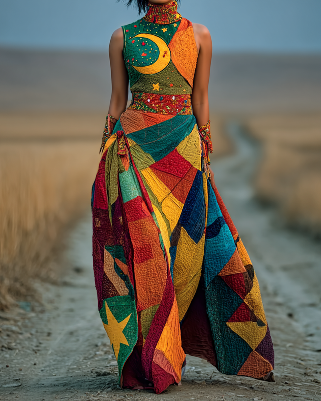 Western Star and Moon Elements Dress 2643
