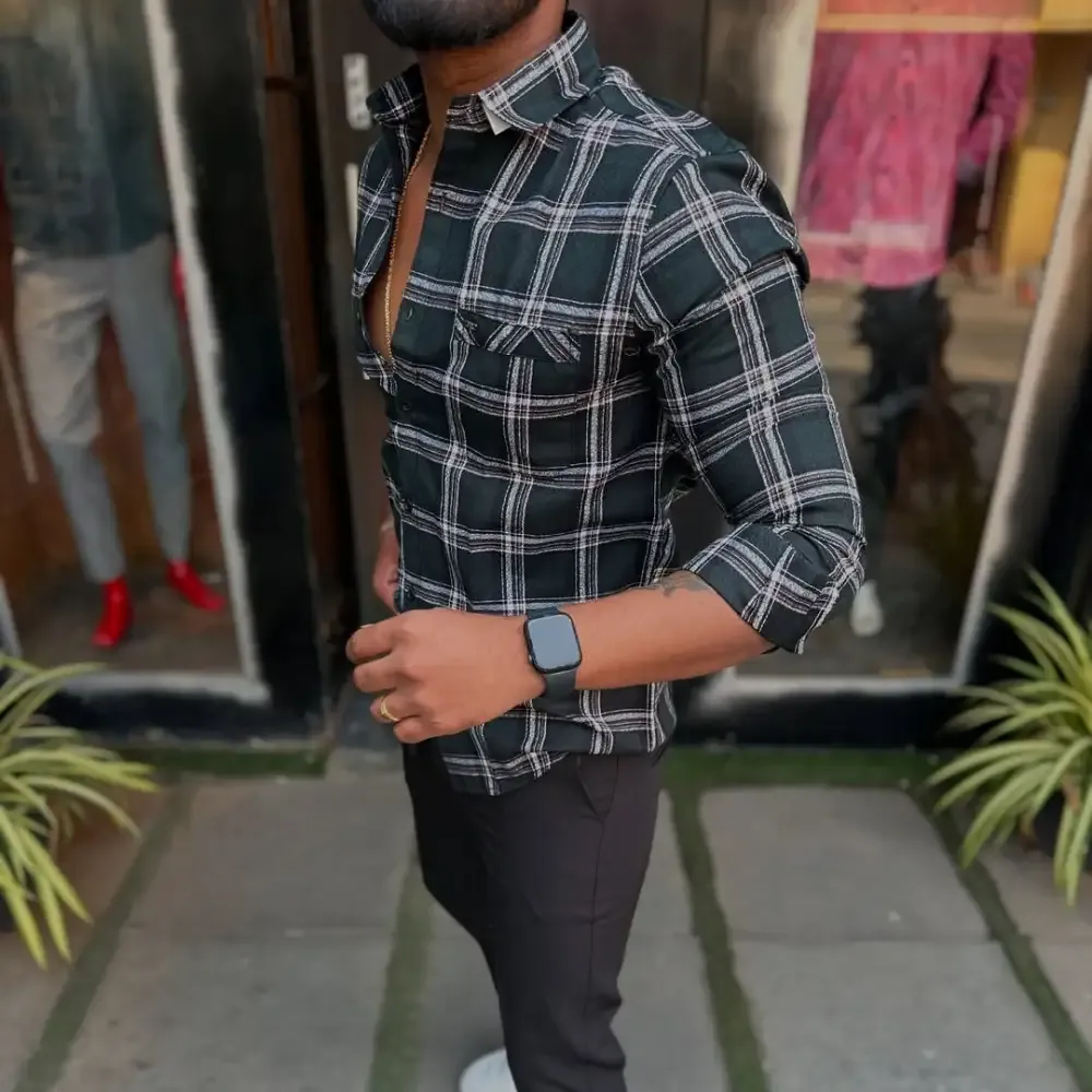 Men'S Plaid Casual Shirt