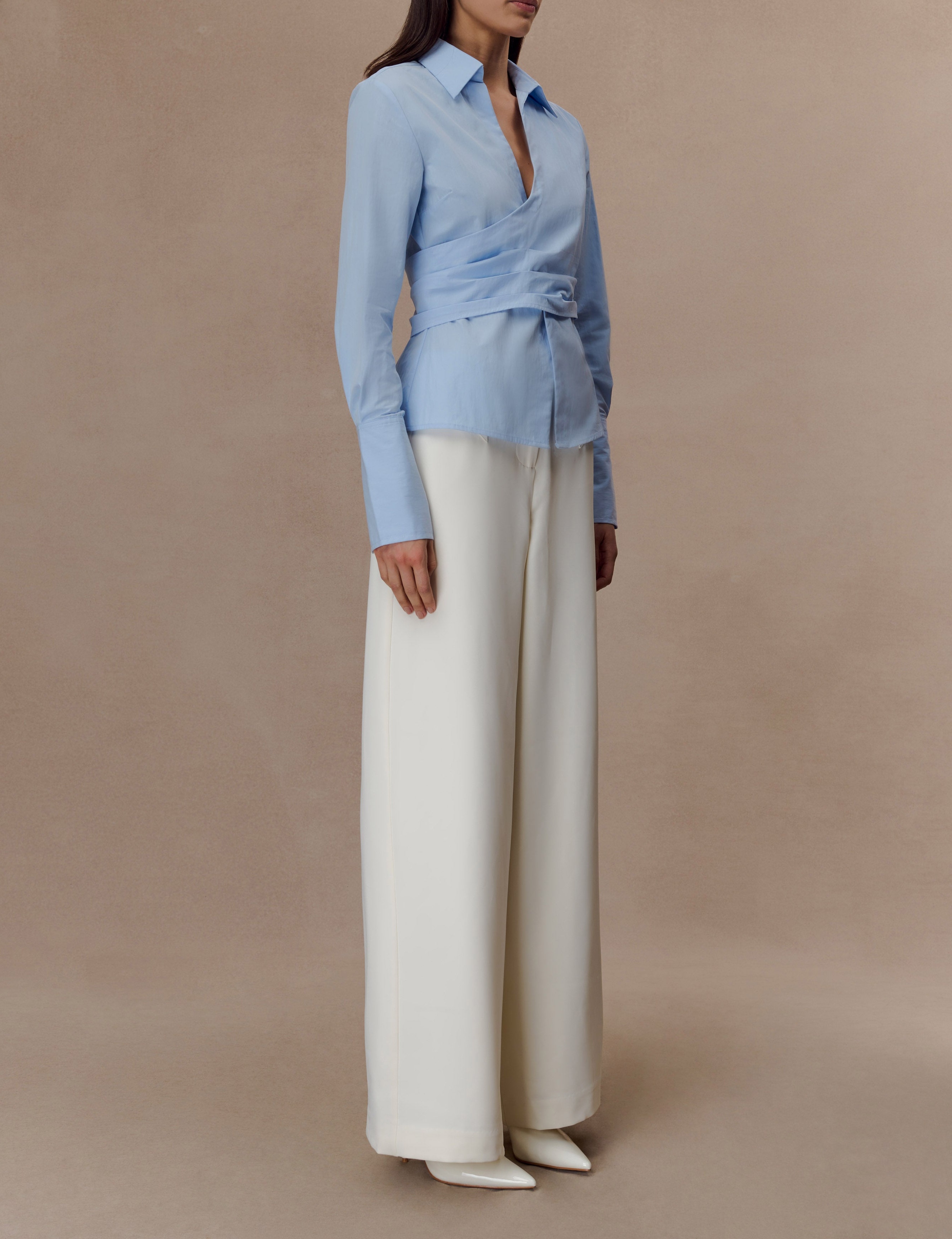 Ivory Wide Leg Suiting Trouser