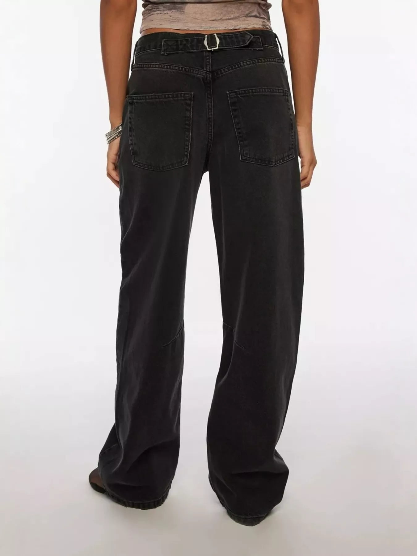 Vintage Wash Wide Leg Jeans