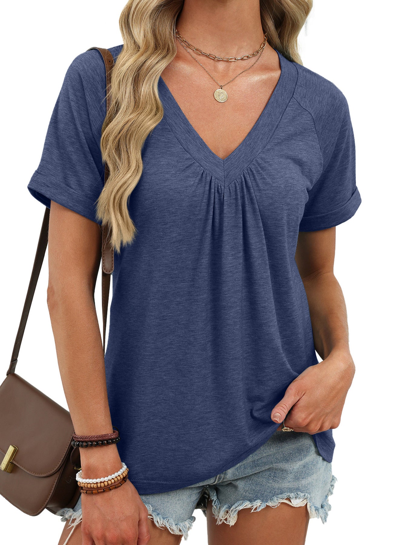 Casual V-Neck Short Sleeve T-Shirt