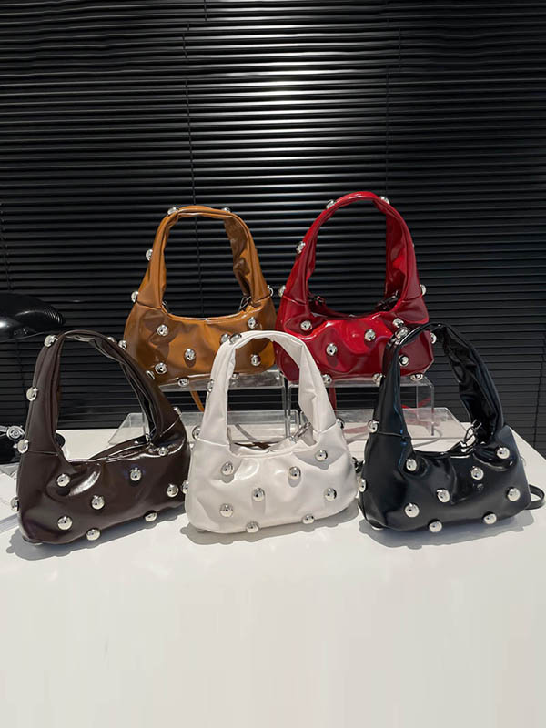 Geometric Rivet Shoulder Bags Handbags