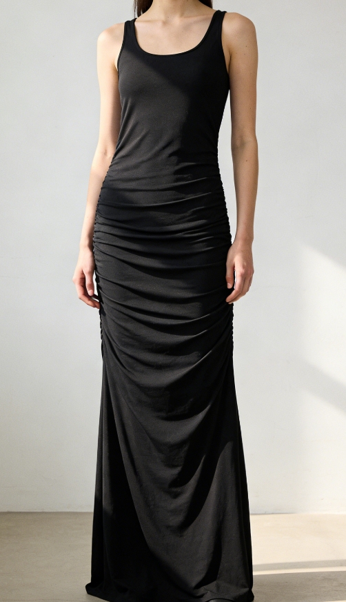 All-Day Wear Perfection: Soft Stretch Crepe Maxi Dress – Your Daily Go-To