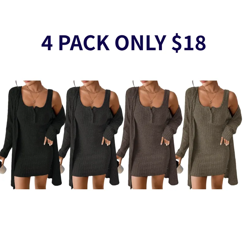 Women's Striped Dress Set