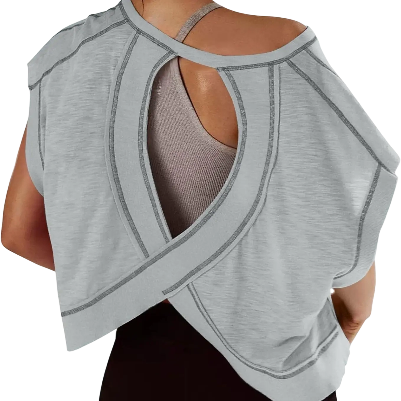 Women's Open Back Tops Y2K Short / Long Sleeve Workout Shirts Casual Yoga Athletic Gym Slouchy Crop Running Tees