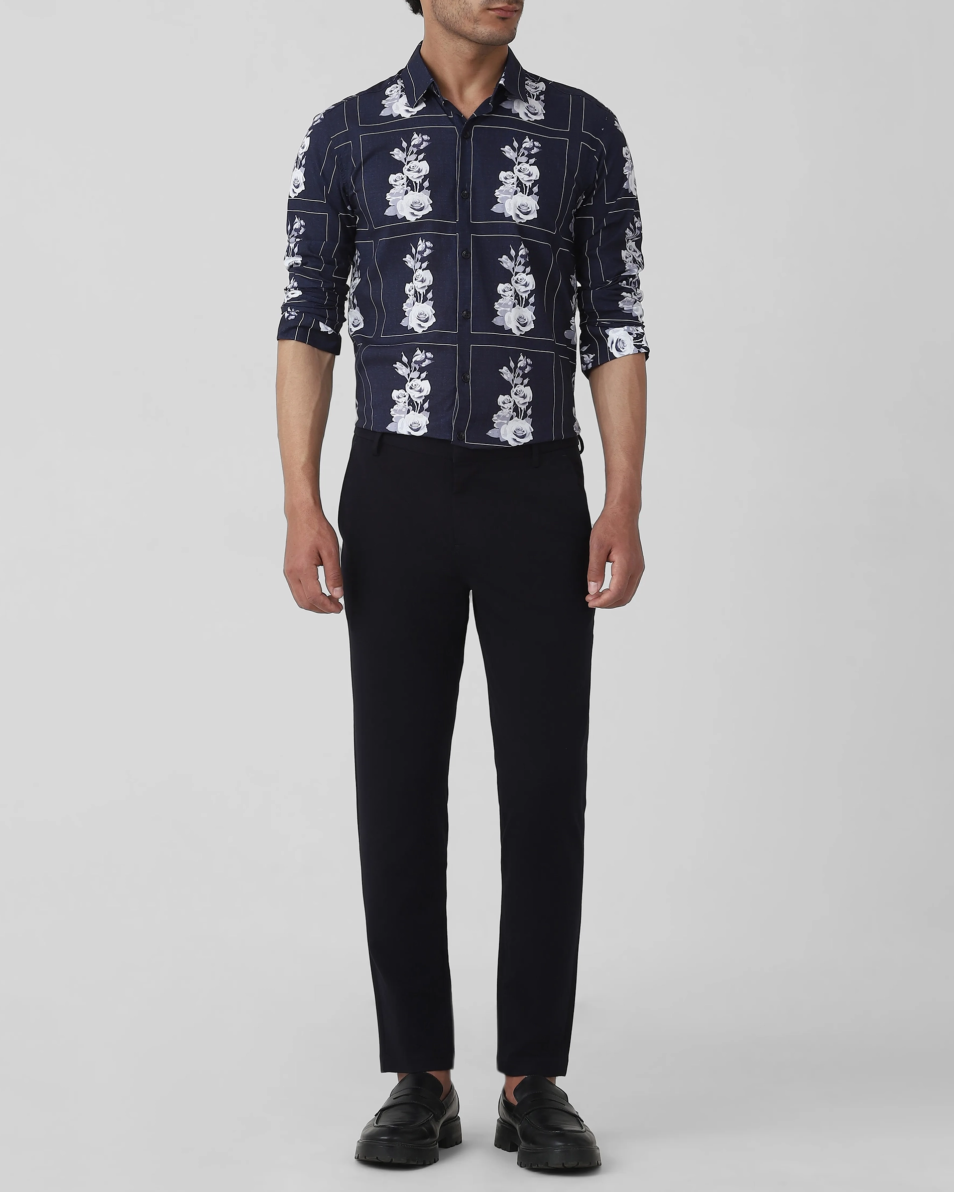 Classic Daily Slim-Fit Straight-Leg Navy Trousers