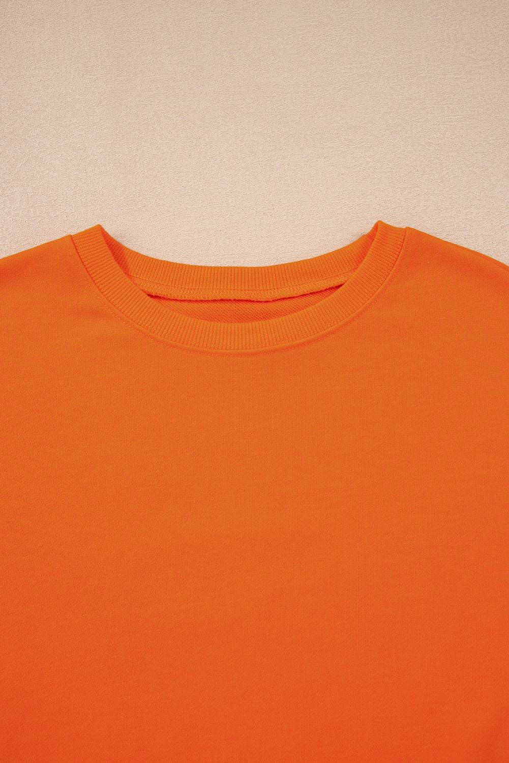 Orange Varsity Stripe Detail Drop Shoulder Pullover Mini Skirt Set