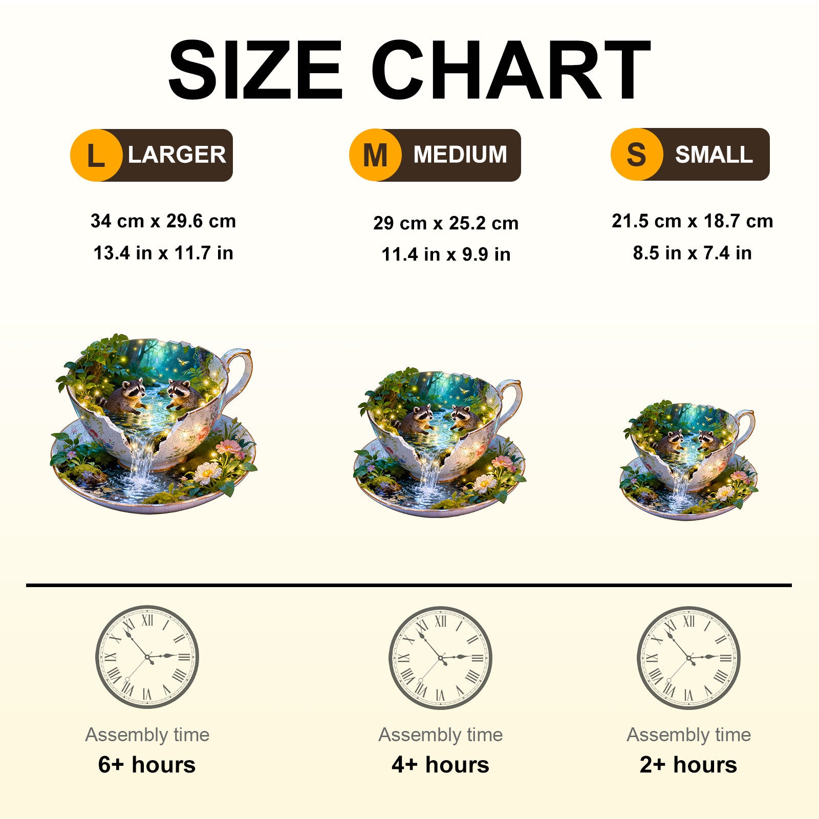 Raccoons Playing Wooden Jigsaw Puzzle