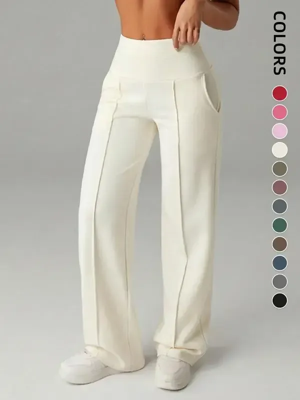 🔥Women's  Wide Leg High Waist Sporty Casual Sweatpants with Pockets