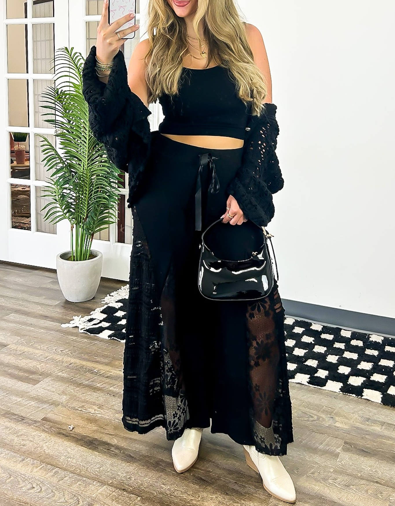 Contrast Wide Leg Pants