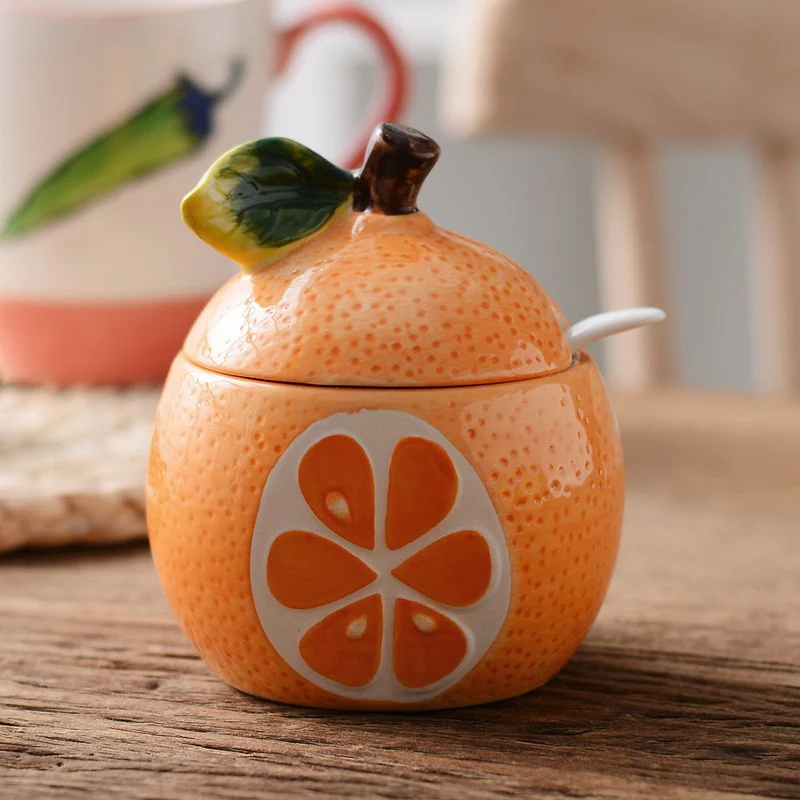 Service Ware: Ceramic Painted Fruits Serving Jars