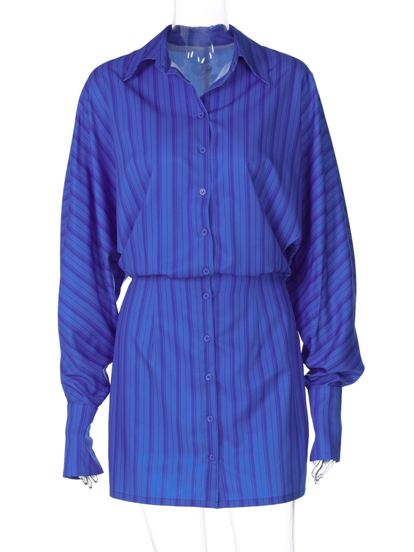 Striped Button-Down Mini Dress