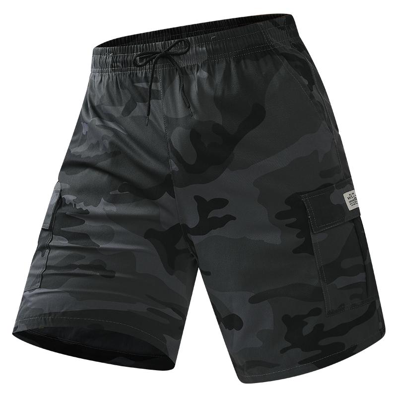 Camouflage Twill Pocket Shorts Men's Casual Khaki Green Black Trousers Suitable For Daily Wear Outfit