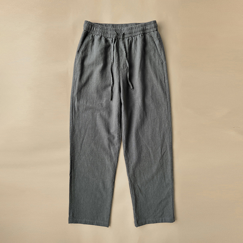 Men's Vintage Elastic Waist Drawstring Casual Cotton Linen Pants