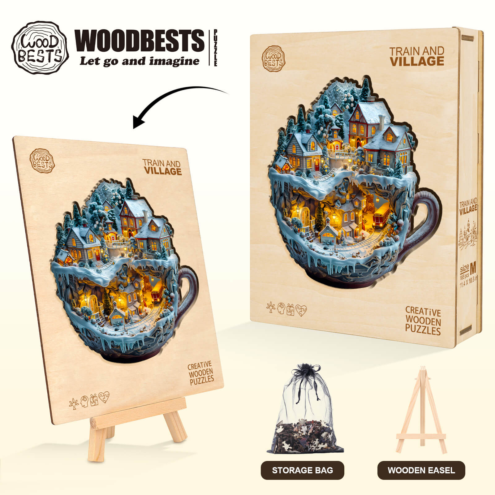 Train and Village Wooden Jigsaw Puzzle