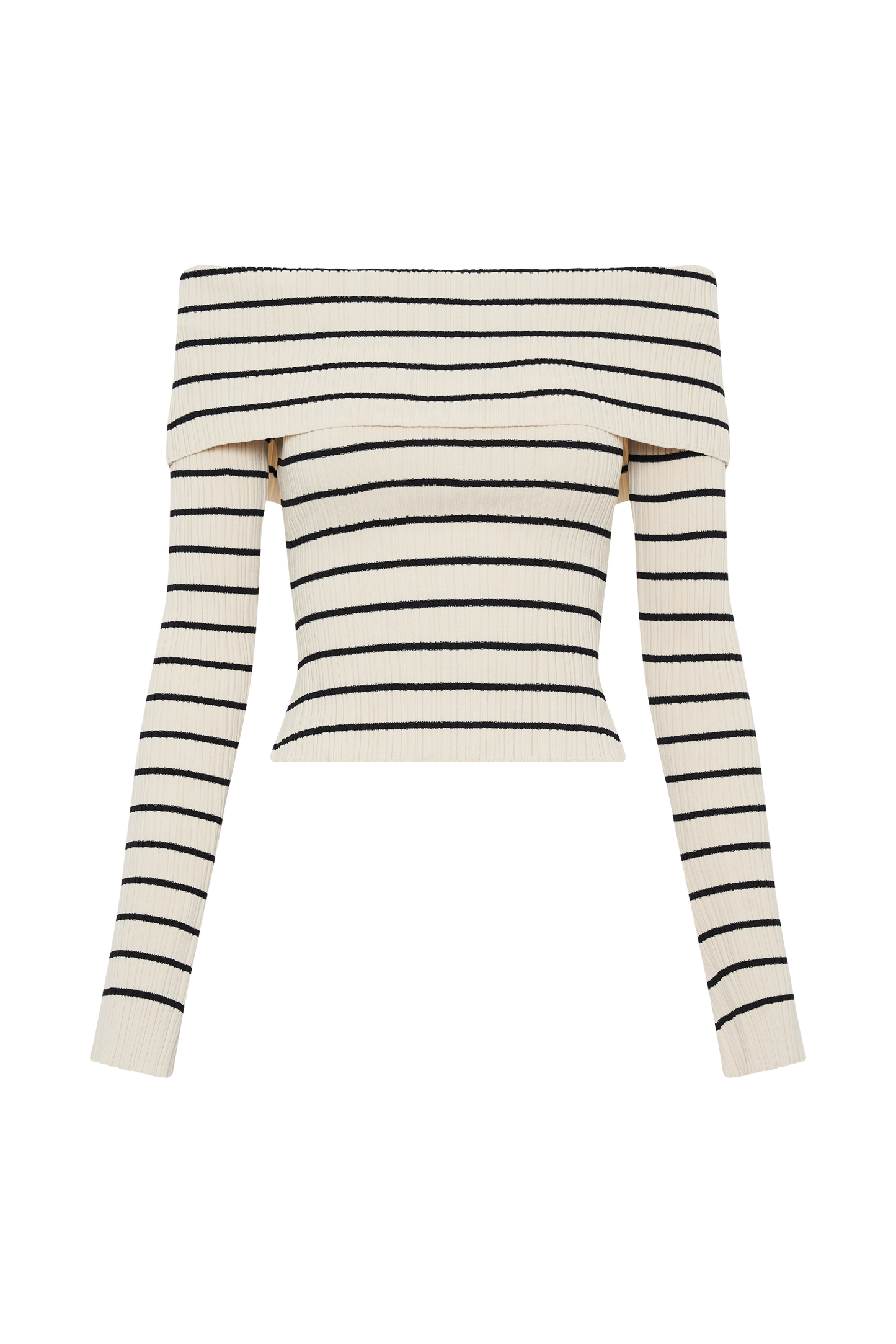 Striped Off Shoulder Knit Top