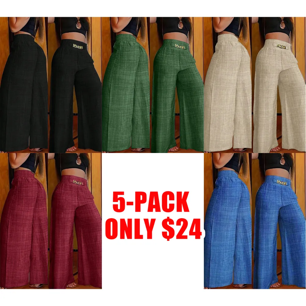 Women’s High-Waisted Zipper Wide-Leg Pants