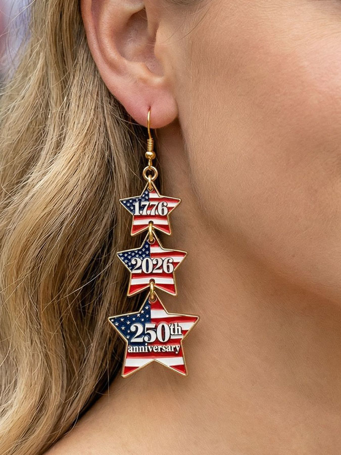 Women'S American Flag Earrings