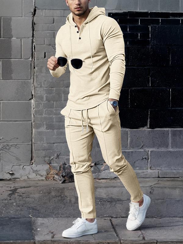 Men’s Quick-Dry Waffle Hoodie & Pants Lounge Set