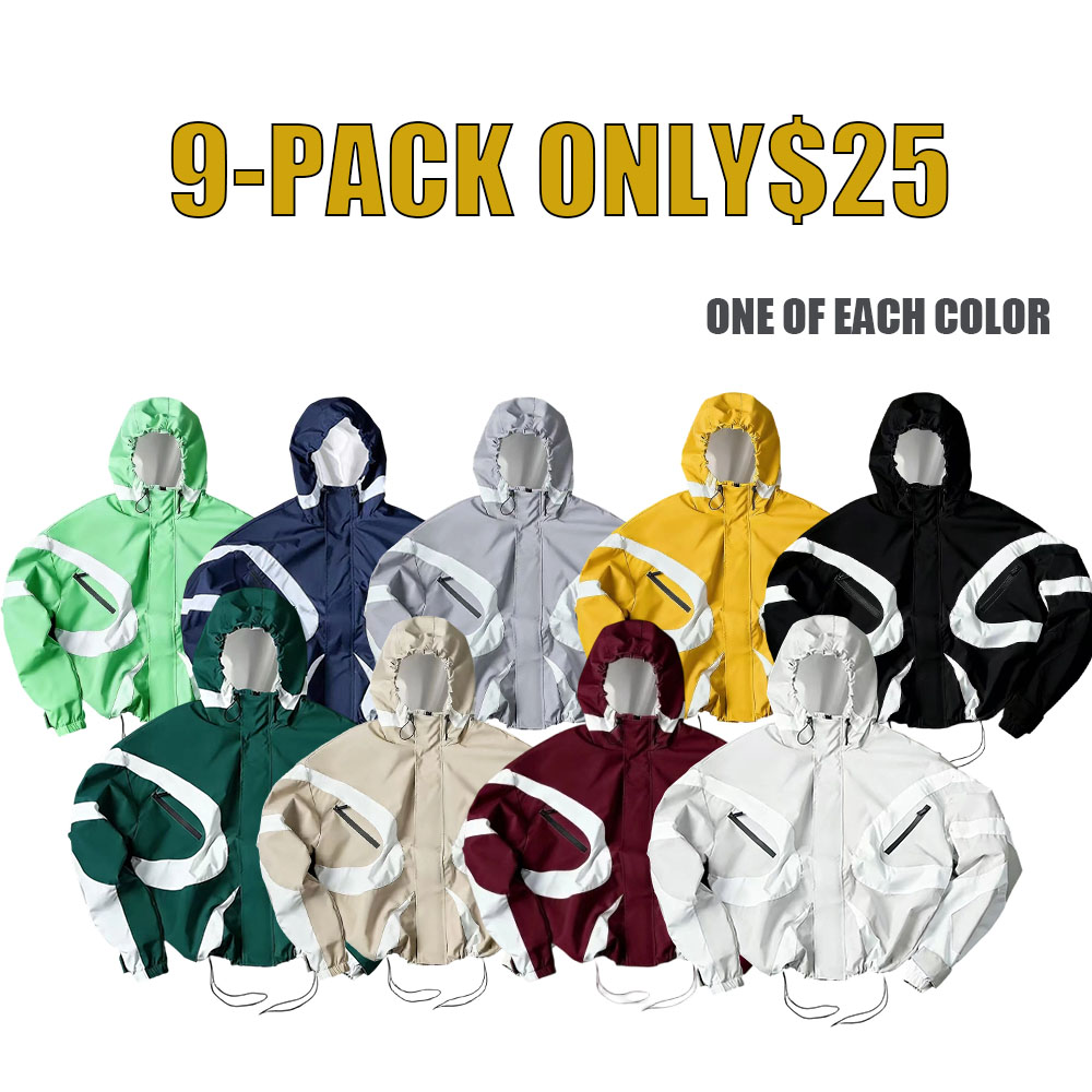 💨Futuristic Techwear Jacket | Grey & White Aesthetic Windbreaker SpringStatements