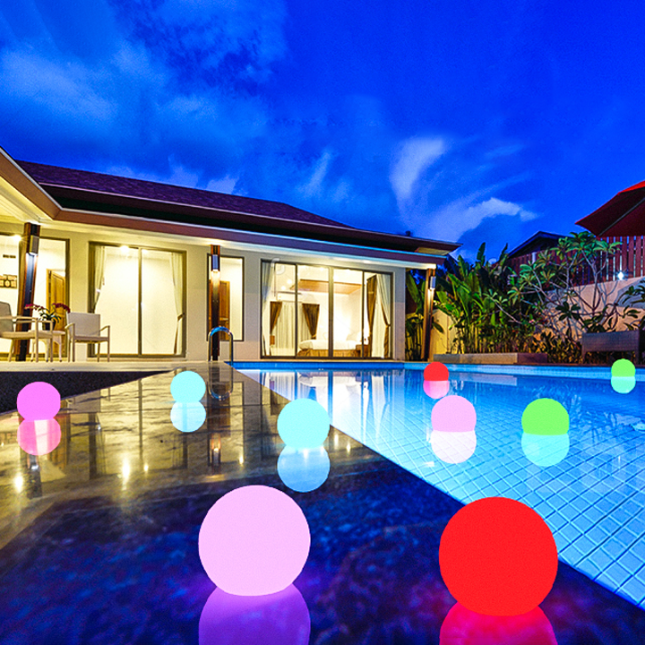 Cordless LED Glowing Ball Light - 16 RGB Color Changing Waterproof Floating Ball Lamp w/Remote