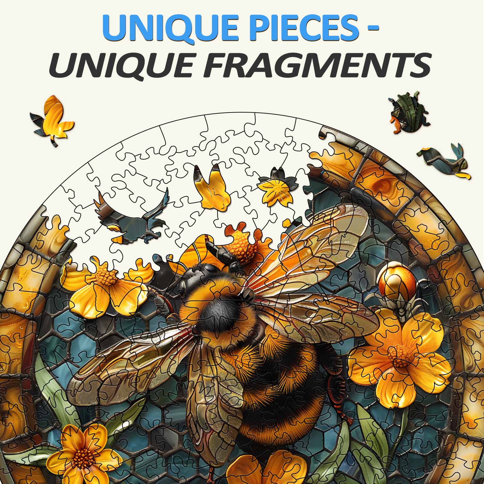 Leisurely Bee Wooden Jigsaw Puzzle