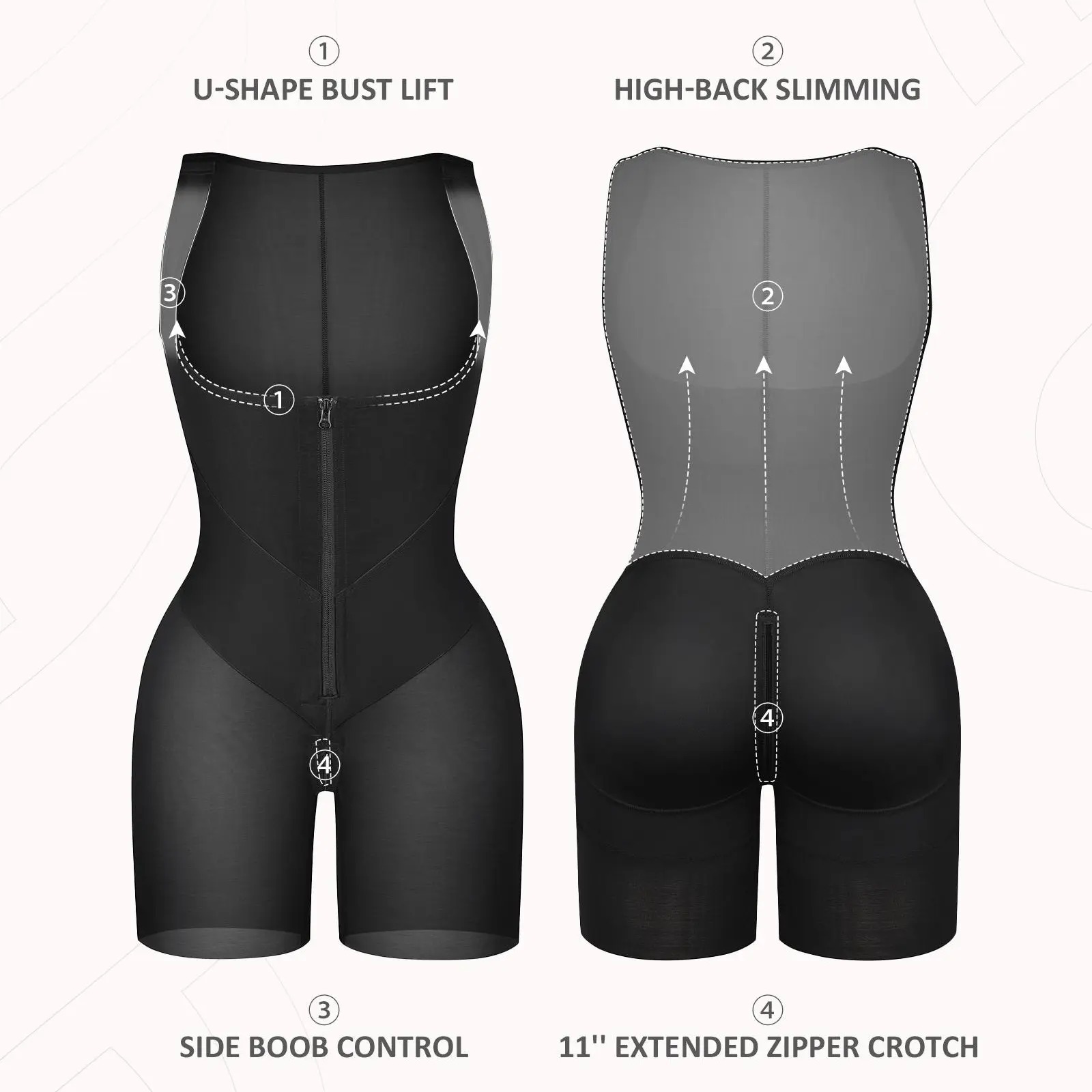 Shapewear Full Body Shaper with Zipper