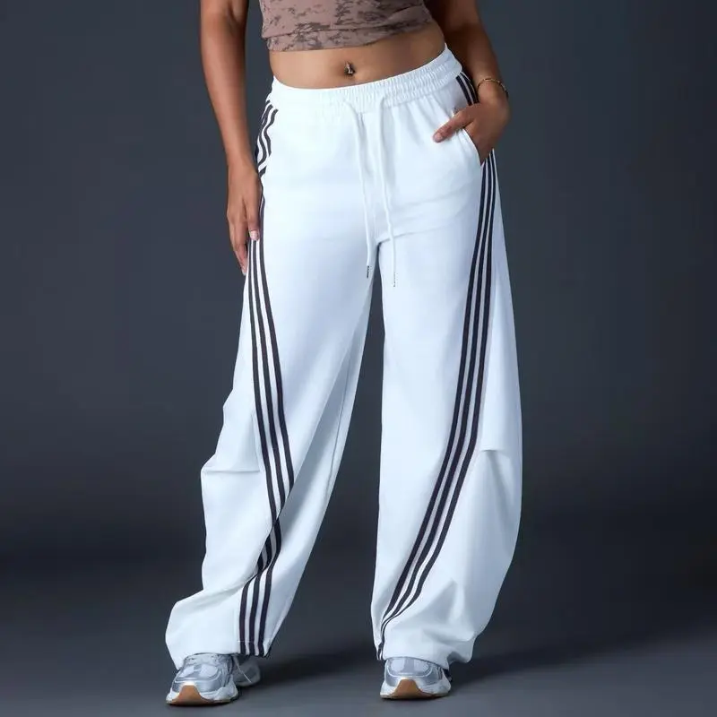 Flooo Loose Wide Leg Striped Track Pants
