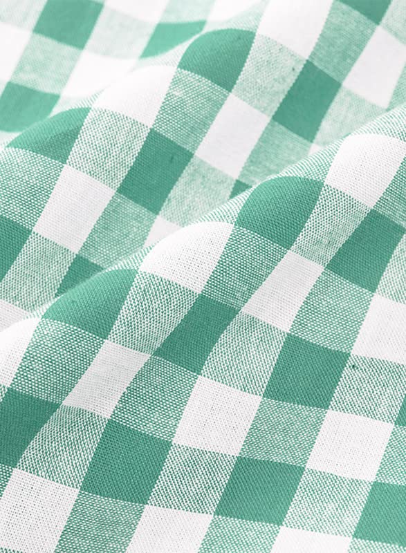 Mens Casual Button Down Shirts Short Sleeve 100% Cotton Plaid Shirts for Men