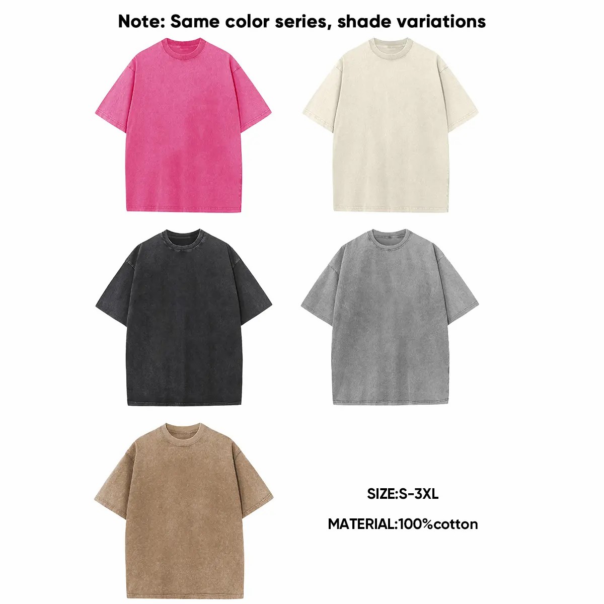 Retro Acid Wash Basic Unisex Tee & Shorts Cotton,7