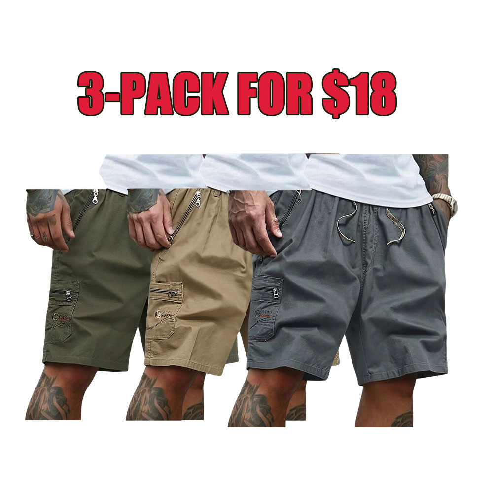 Men's 5-Pack Casual Cargo Shorts | Quick Dry Lightweight Summer Shorts with Zipper Pockets