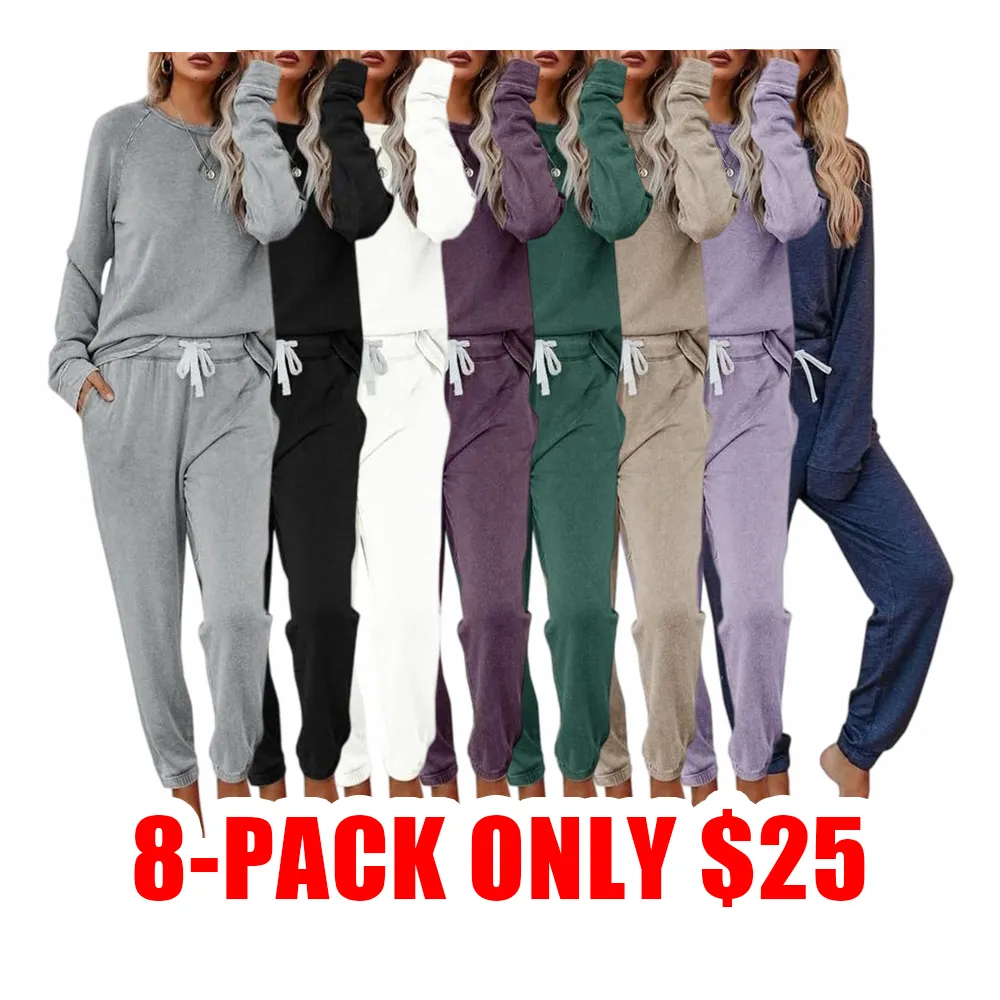 Women's  Long Sleeve Pullover & Drawstring Joggers