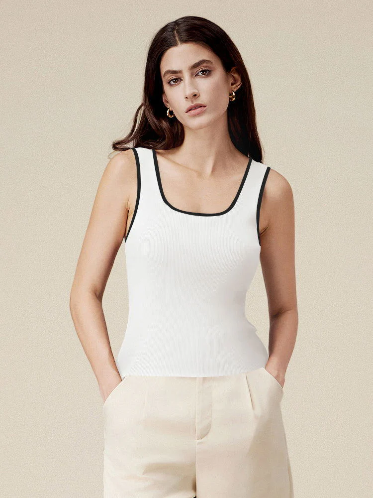 Contrasting Slim Fit Knit Tank Top