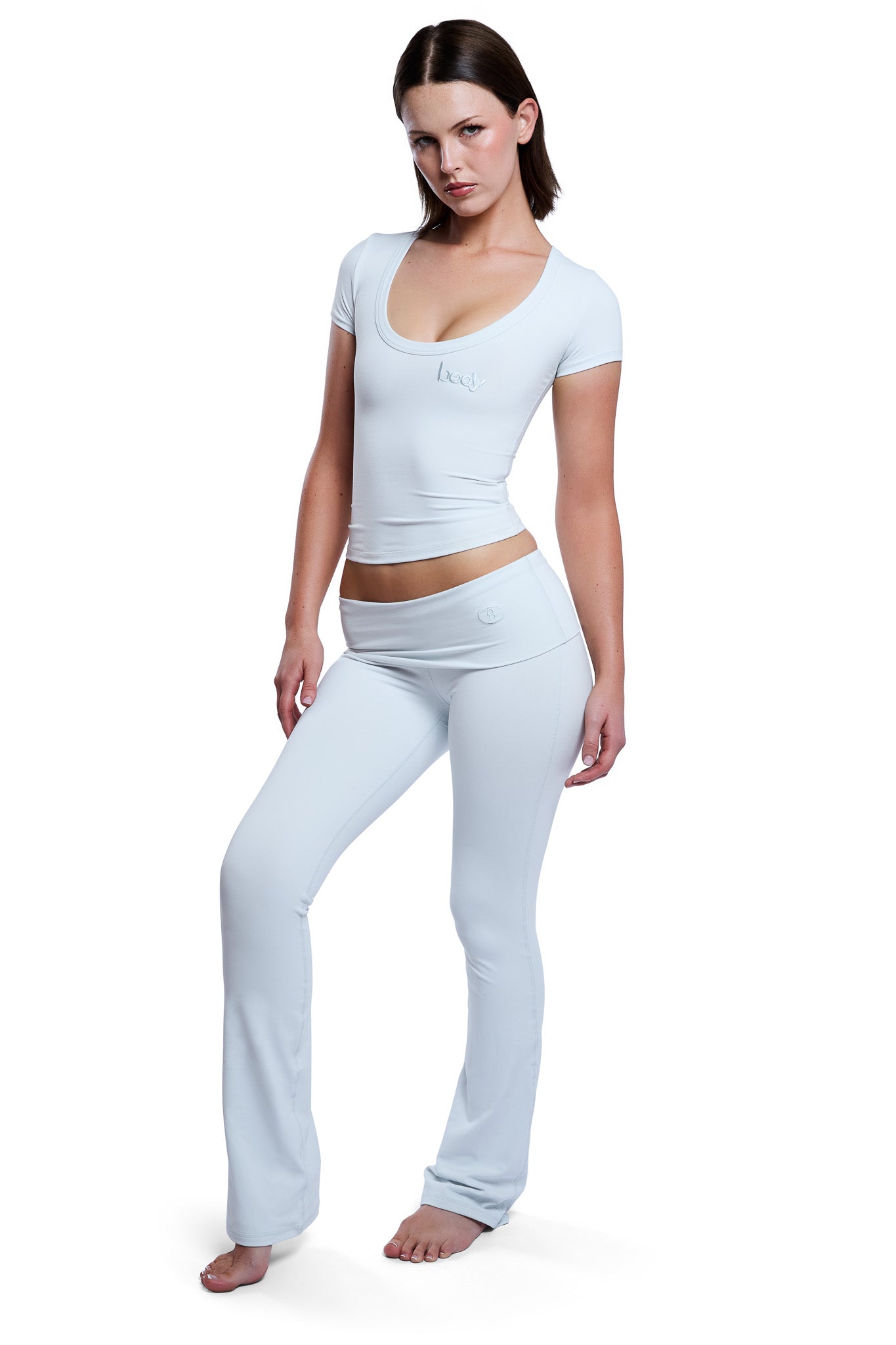 YOGA PANTS (ICE BLUE WHITE)