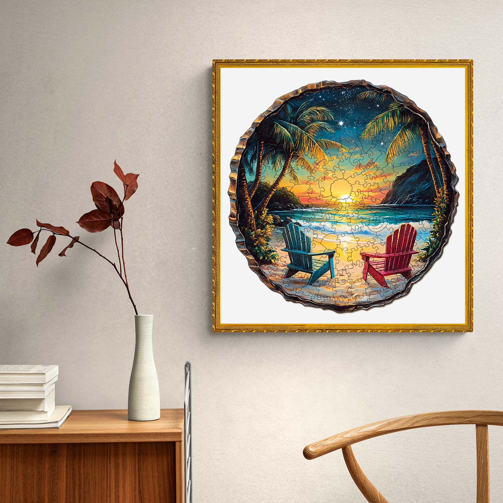 3D Sunset Beach Wooden Jigsaw Puzzle