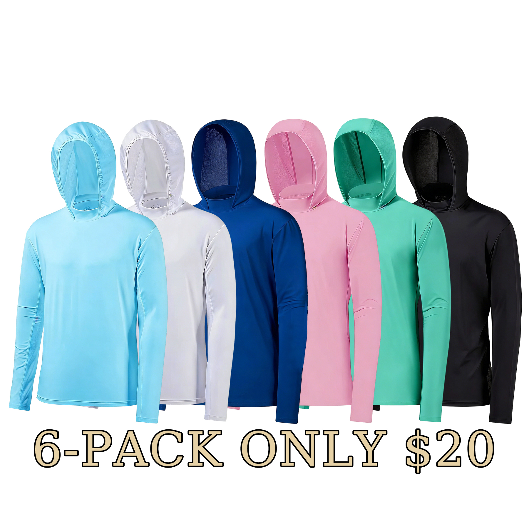 Men’s UPF50+ Quick-Dry Hooded Sun Protection Shirt