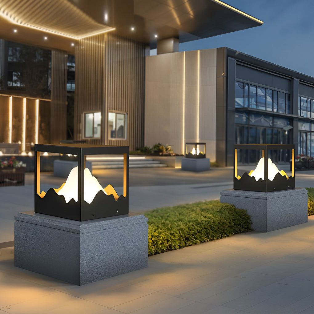 Outdoor Solar Waterproof Mountain Landscape Decorative Lighting Column Light