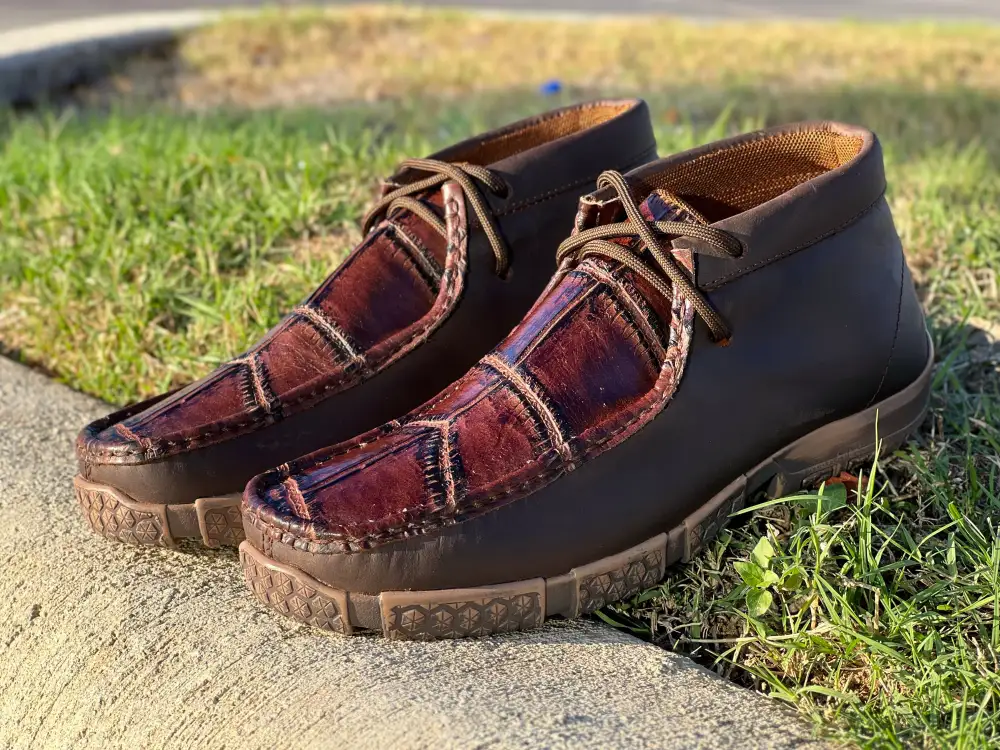 Men’s Western Brown American Belly Gator Shoes