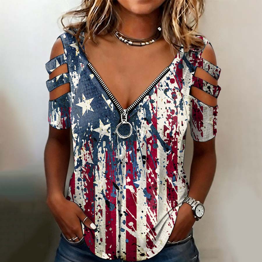 Women's Independence Day printed top