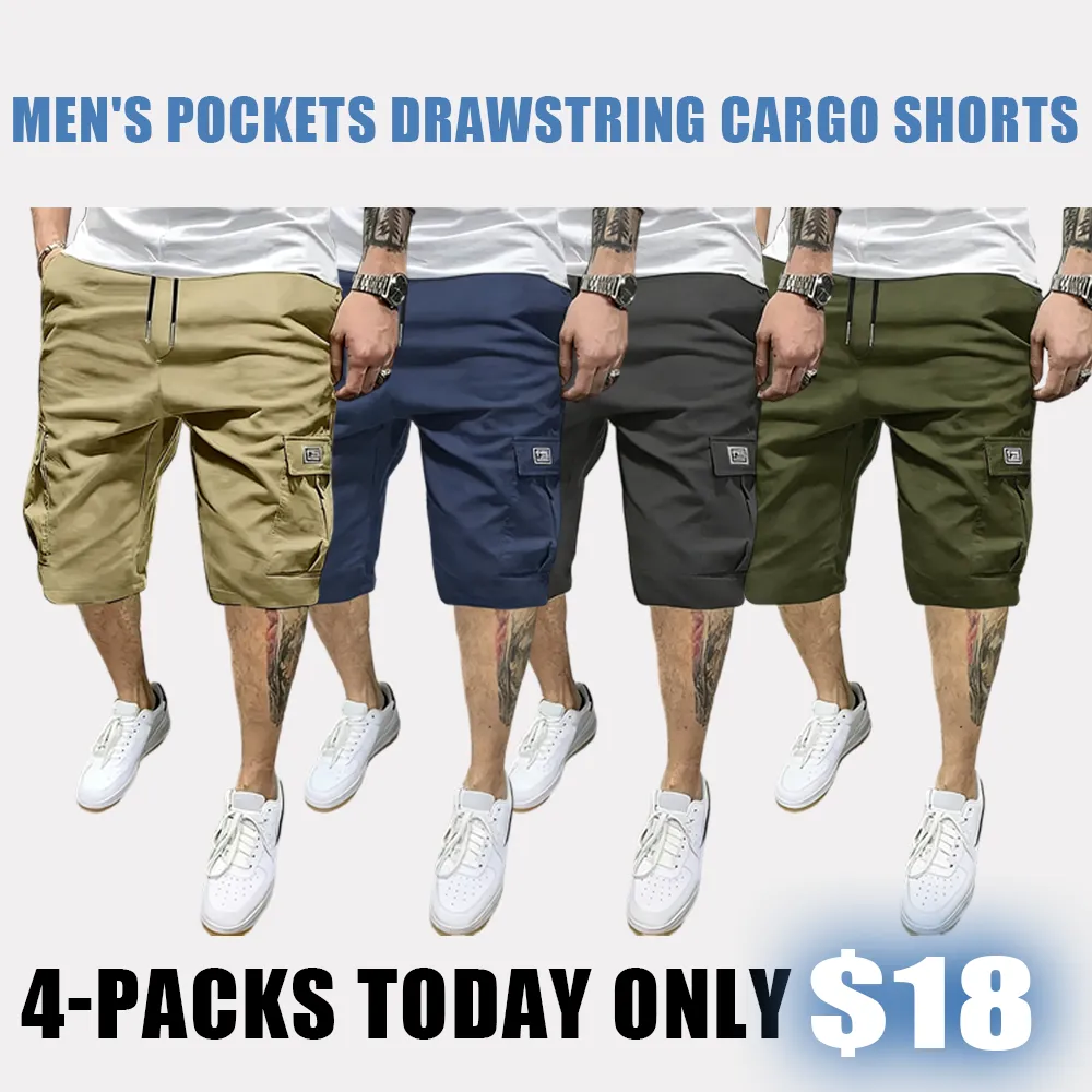 「🛒90%OFF only today」Men's Pockets Drawstring Cargo Shorts