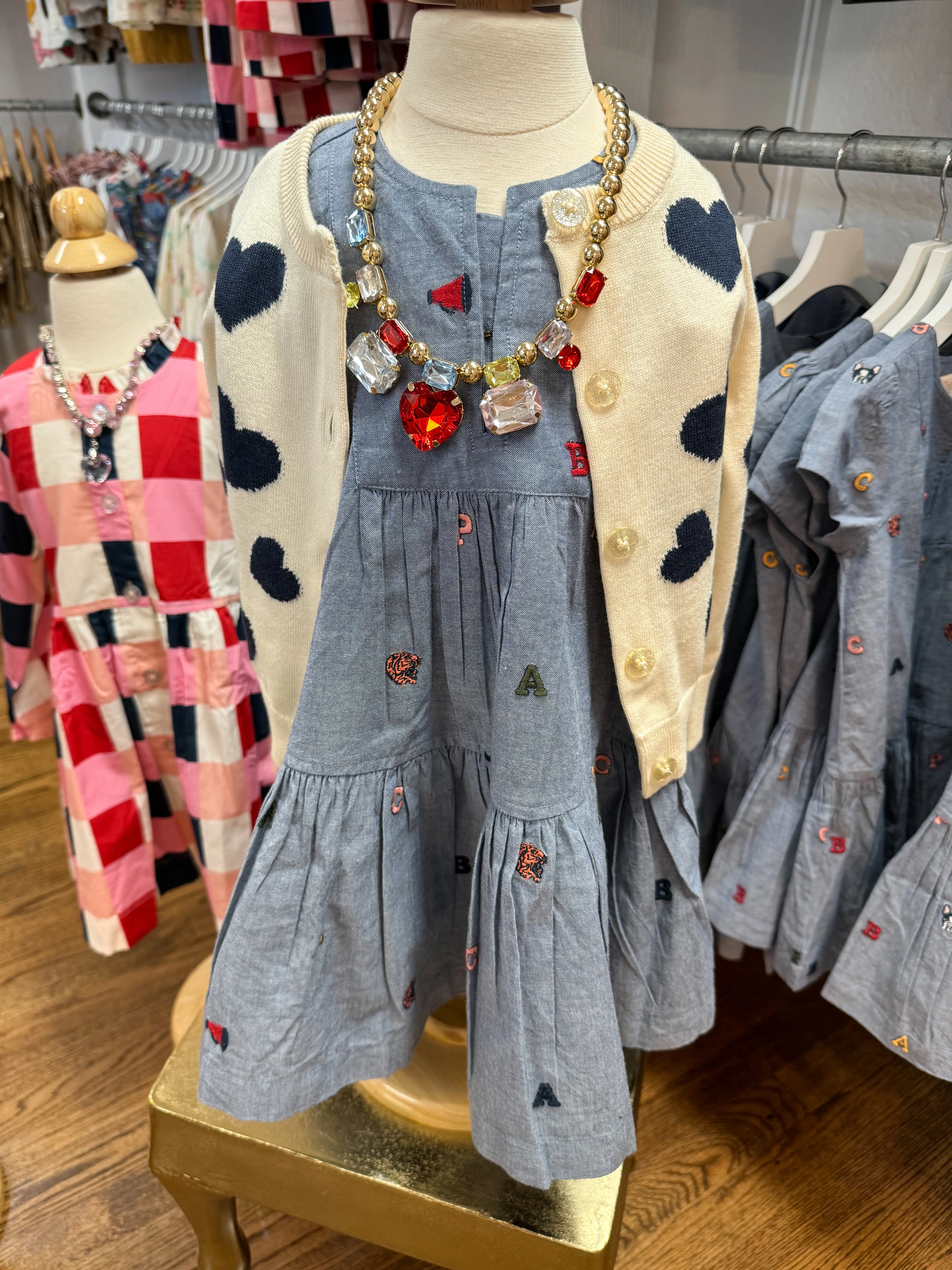 Girl's Adele Dress Varsity Embroidery