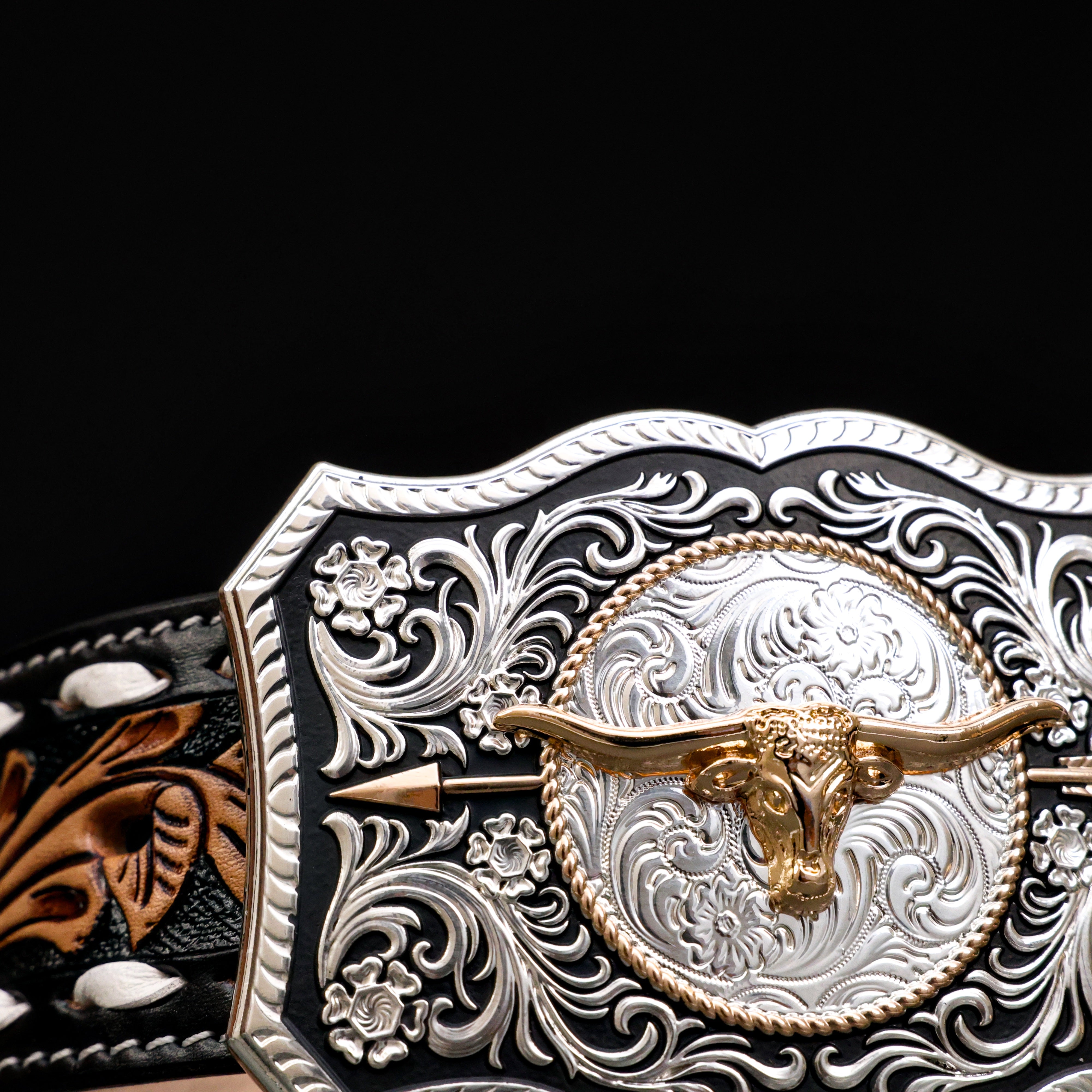 2 Inch Hand-Tooled Artesanal Beaded Leather Belt