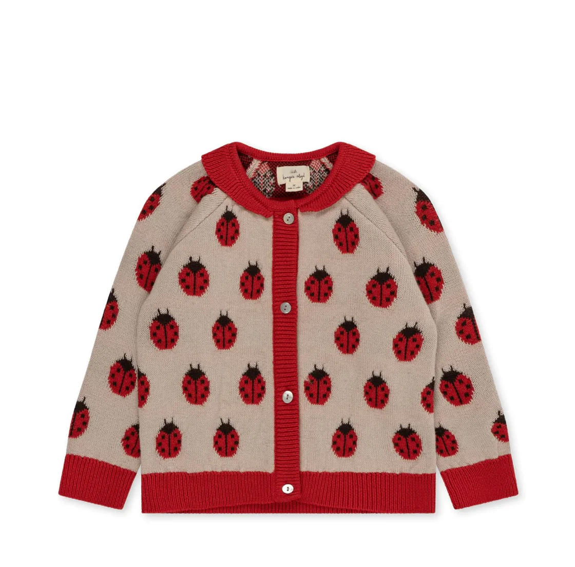 belou knit cardigan - ladybug