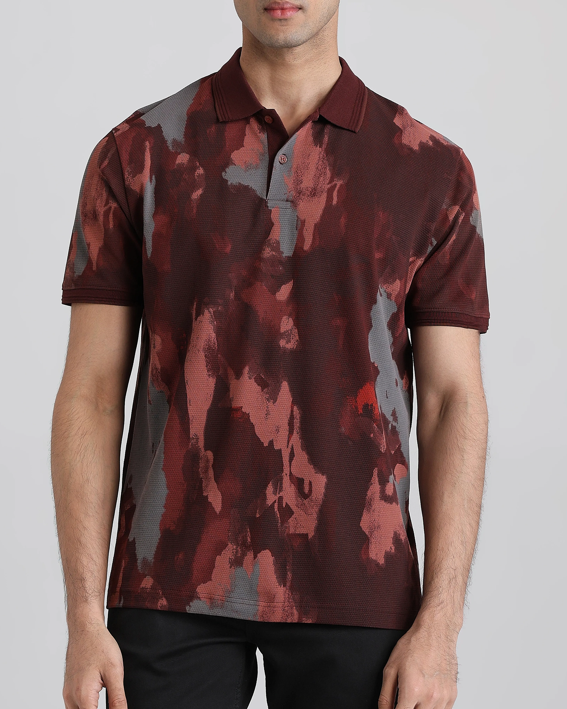Retro nostalgia Abstract Rust Polo Shirt