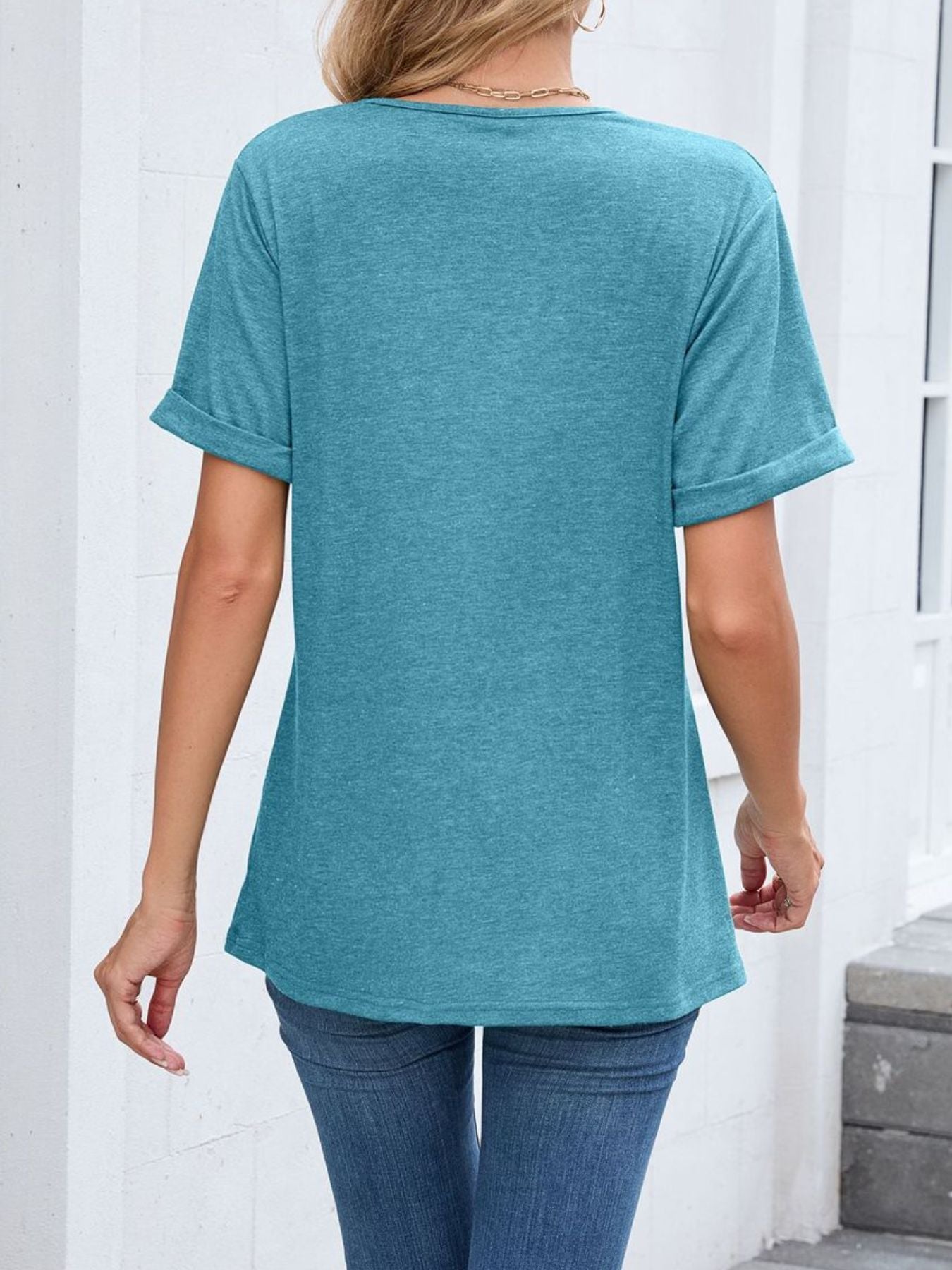 Casual V-Neck Short Sleeve T-Shirt