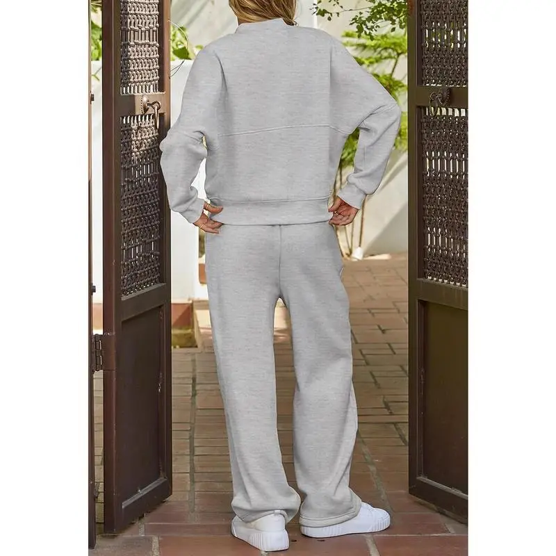 Women’s 2-Piece Set – Zip Up Jacket & Elastic Waist Pants