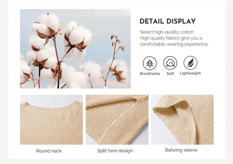 Women's loose-fitting round neck short-sleeved knitted sweater