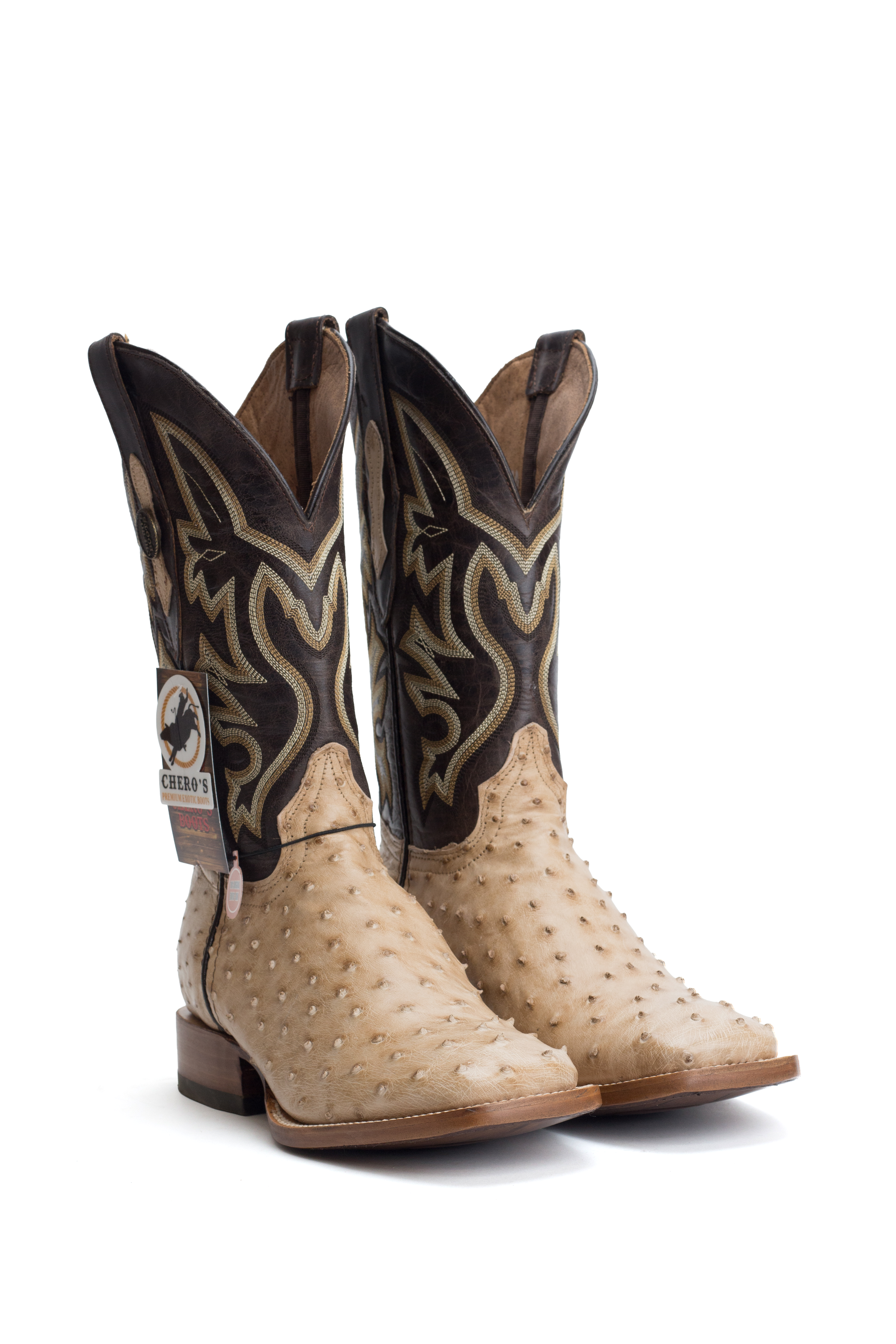 Chero's Premium Exotic Ostrich Champagne Clearance Sale 70%OFF